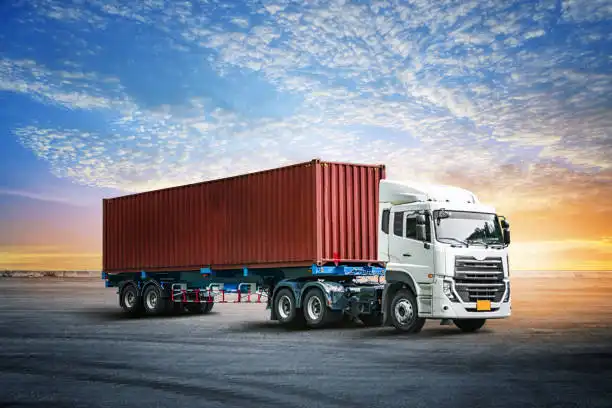 camion con container para comex